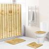 Home Waterproof Print Shower Curtain 4 Piece Carpet Cover Toilet Cover Bath Mat Pad Set Bathroom Curtain Bathroom Decoration