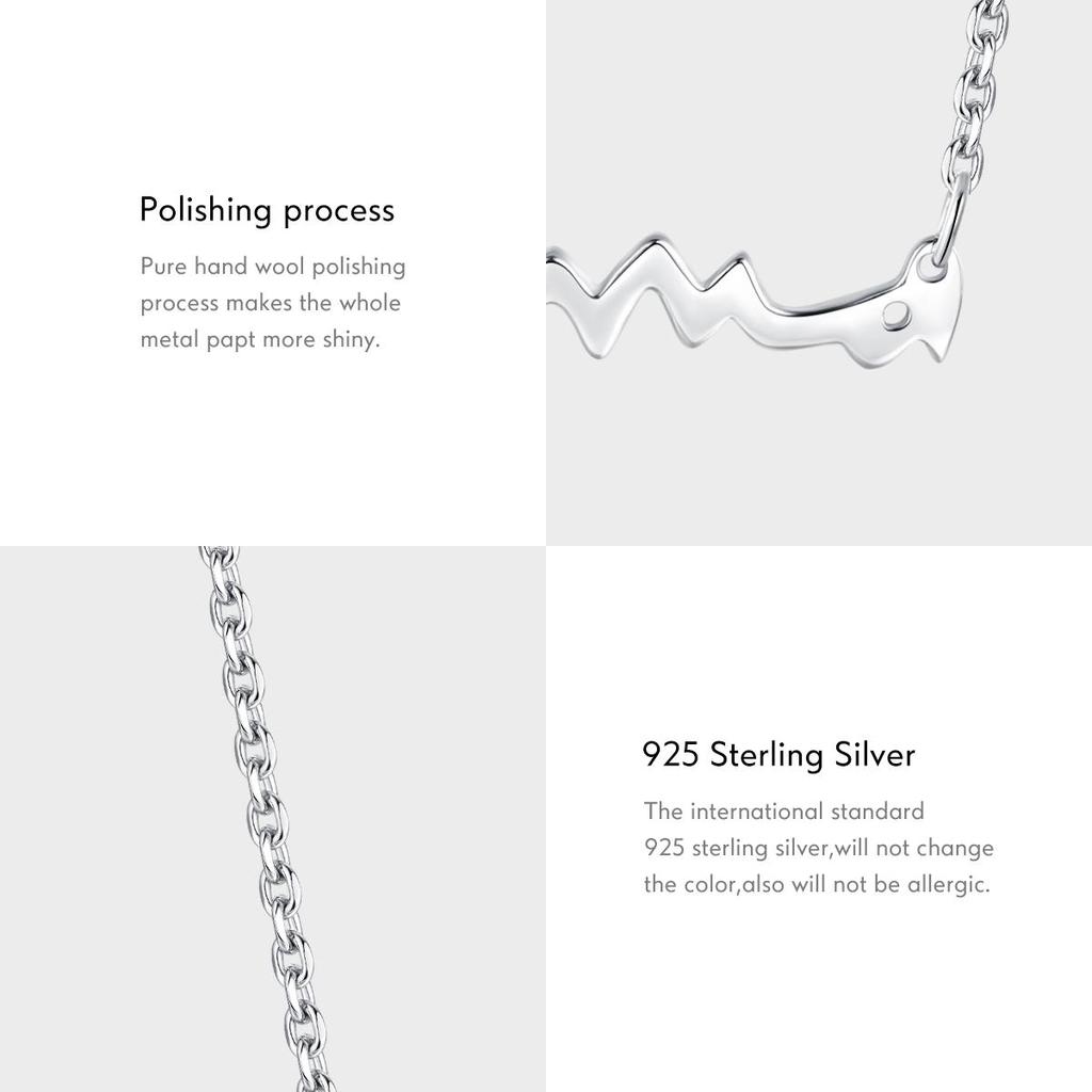 MODIAN Classic Design 925 Sterling Silver Letter Mama Pendant Necklace For Women Mom Mama Mother's Day Birthday Christmas Gift