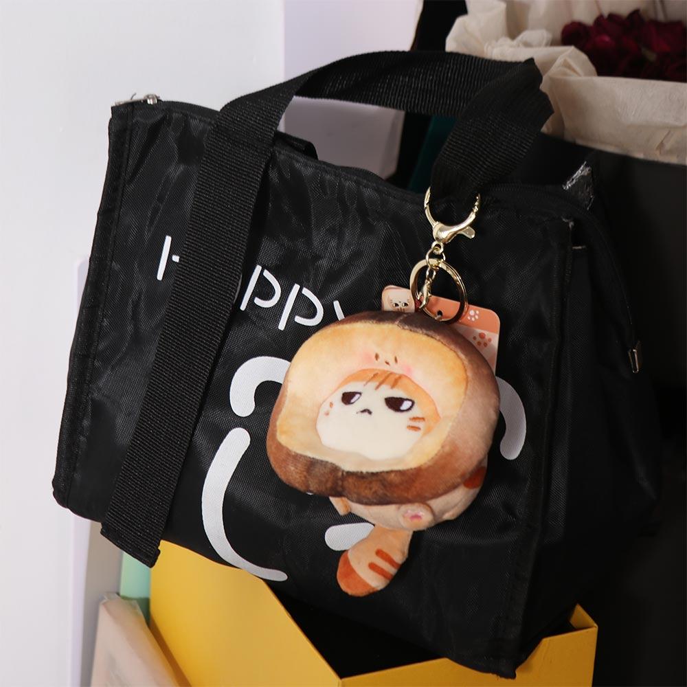 Брелок для ключей в виде карамельного кота в виде тоста, плюшевый брелок в виде кота тайяки, подвесной аксессуар
