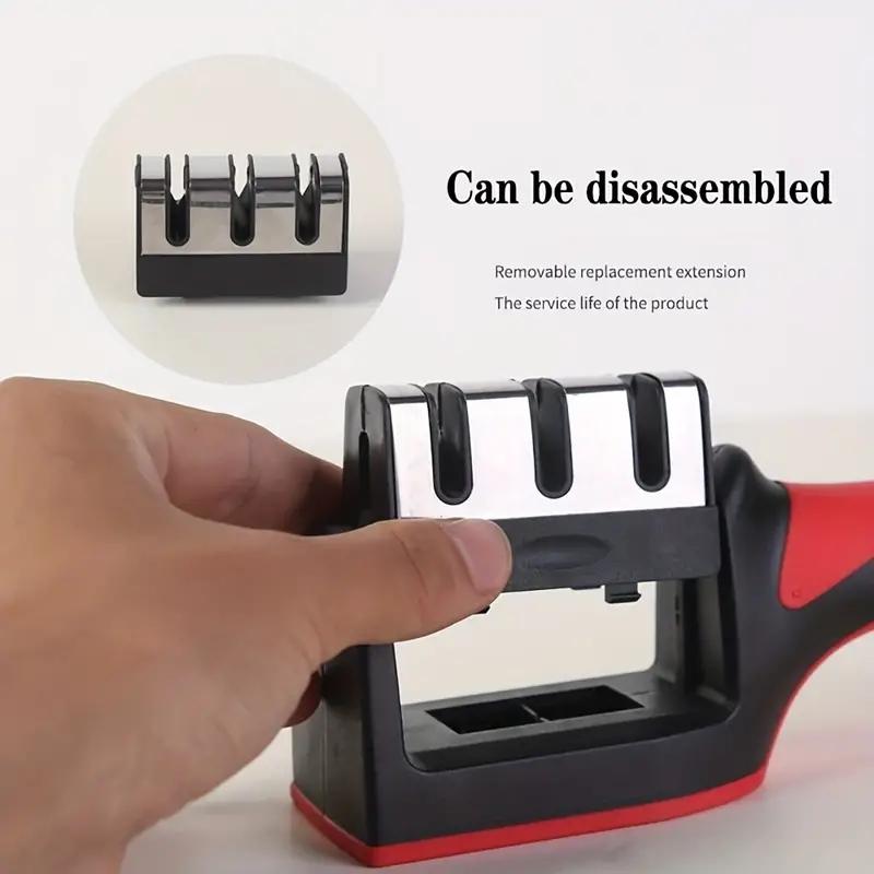 Kitchen 3 Segment Knife Sharpener Household Multi-Functional Hand-Held 3 Purpose Black Sharpening Stone Kitchen Knives Gadget