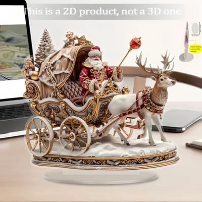 2D Рождественские Олени Сани Акриловое Украшение
