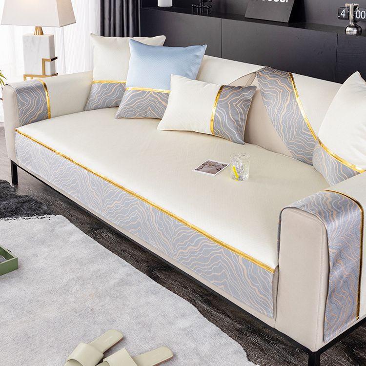 Летняя подушка для дивана из ледяного шелка, нескользящий коврик, подушка для сиденья, новый легкий роскошный простой кожаный чехол для дивана, тканевое полотенце