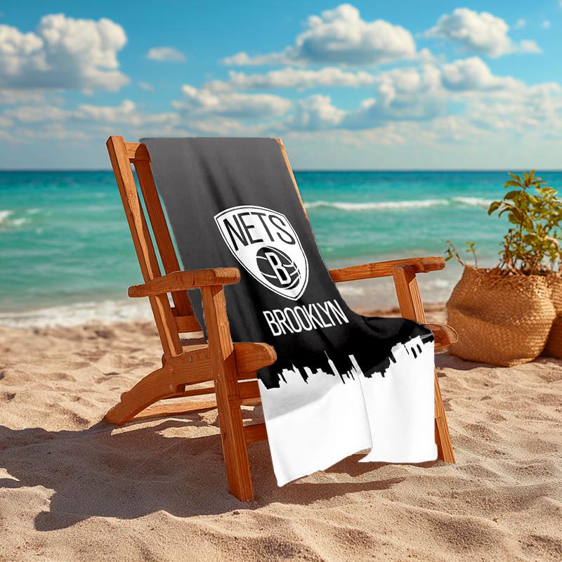 Ultra-Soft Beach Towel with Brooklyn Nets Theme,Ideal for Pool - Camping, Diving - Perfect Travel Essential, Vibrant Beach Towel.