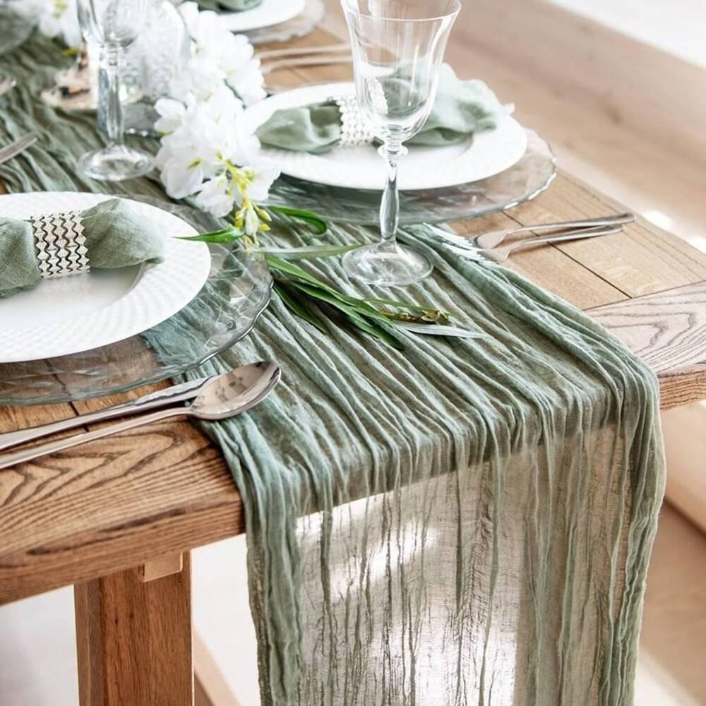 Wedding Party Birthday Party Table Runner Xmas Decor Cheese Cloth Table Setting Table Cloth