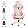 Chaise Gaming - FOXSPORT - Fauteuil Gaming-avec repose-pieds-accoudoirs3d-Chevalier De La Rose- Charge 200 Kg-rose