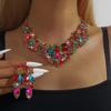 Exquisite Rhinestone Jewelry Set Crystal Crystal Necklace Set Necklace Earrings Set  Banquet