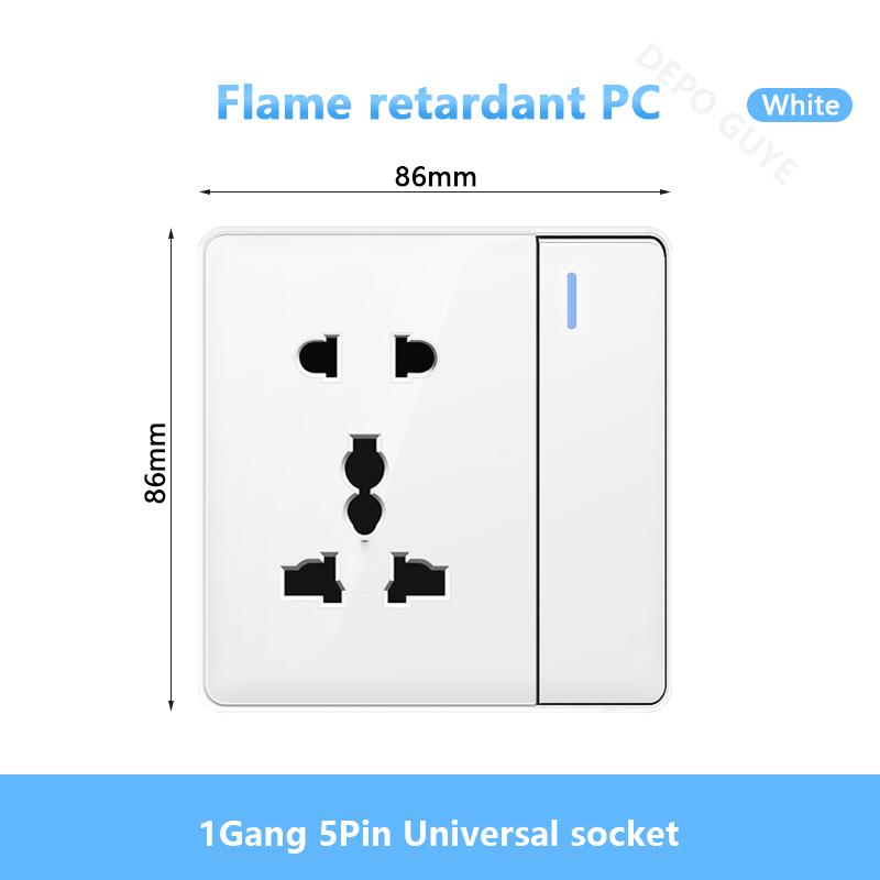 Белая настенная розетка USB стандарта Великобритании 13A, универсальная вилка Type-C для быстрой зарядки мощностью 18 Вт, настенный выключатель света, электрическая розетка