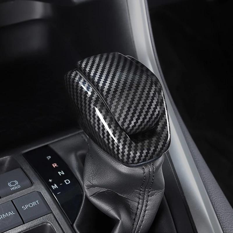 For Toyota RAV4 Highlander Camry 2024 2025 ABS Carbon Black Gear Shift Head Knob Frame Cover Trims Car Styling Accessories