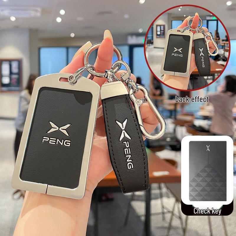 Чехол для ключа-карты NFC XPeng P7+ 2024 - MONA M03 Металлический кожаный чехол для пульта дистанционного управления автомобиля.