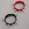 Punk Gothic Metal Spike Rivets Cuff Bracelet For Women Men Hip Hop Rock Black PU Leather Adjustable Bracelet Wristband Jewelry