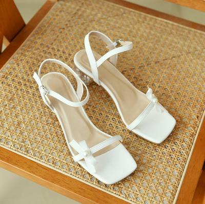 Летние босоножки женские в стиле феи, модные, с квадратным носком, кружевные, для вечеринок и свадеб, высокие каблуки, элегантные, с жемчугом и кристаллами, женские