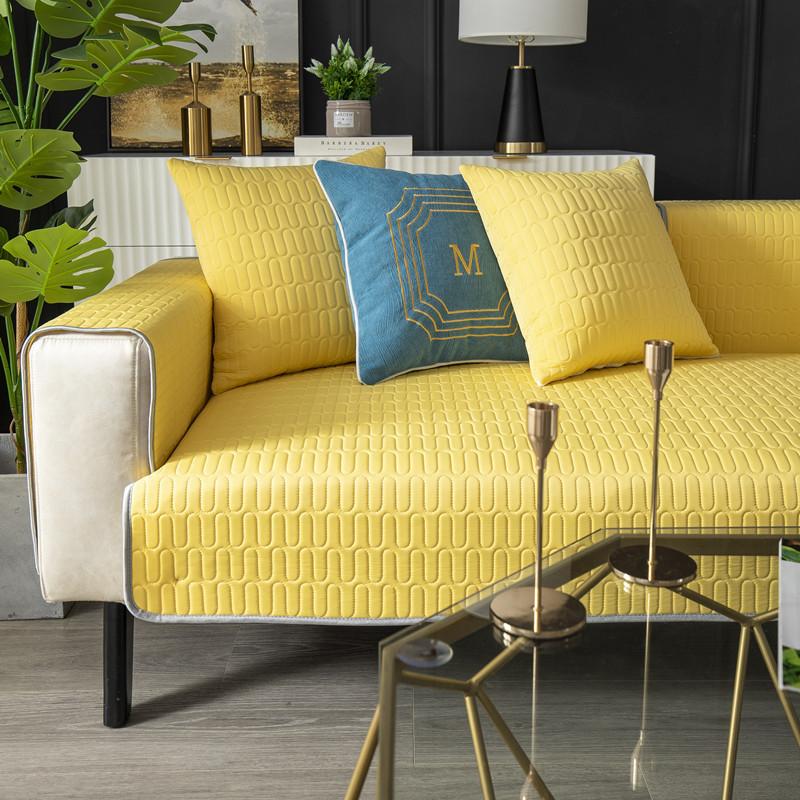 Латексный чехол для дивана из ледяного шелка, летнее прохладное ощущение, сплошной цвет, нескользящая подушка для дивана, полотенце для гостиной, четыре сезона, универсальное