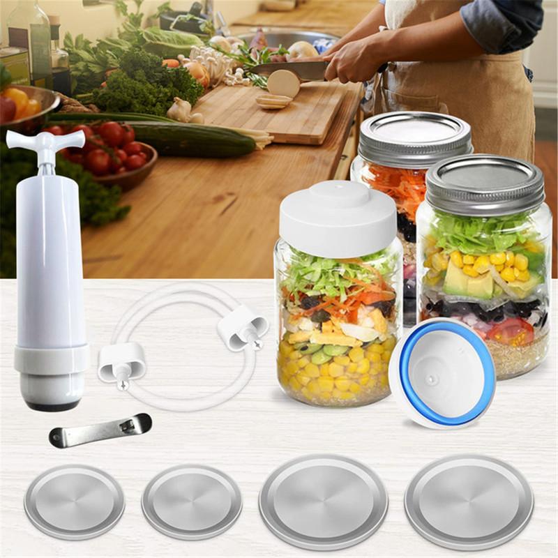 Комплект вакуумного упаковщика Mason Jar с аксессуарами для обычных банок Mason с широким горлышком, совместимых только с