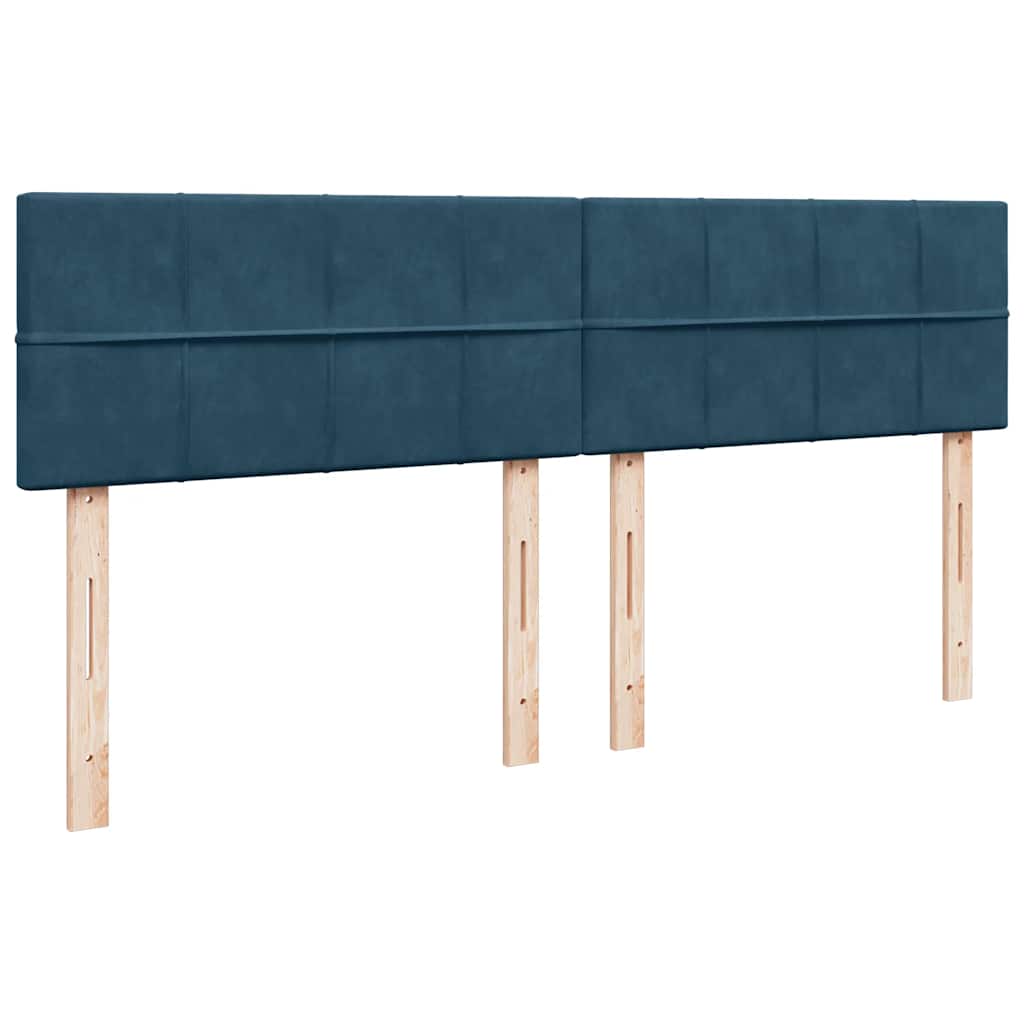 Ottoman Bed with Mattress Dark Blue 180x200 cm Velvet