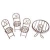 1/12 Dollhouse Simulation Metal Table Chair Model Dollhouse Living Room Furniture Decoration Mini Park Fairy Garden Ornaments