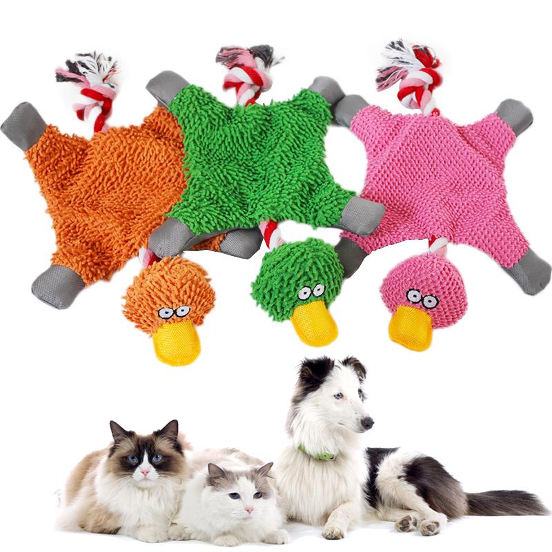 Интерактивные игрушки для дрессировки домашних животных, игрушки для жевания и со скучными звуками для собак, игрушки для развлечения кошек, товары для животных, уточка-швабра из хлопковой веревки