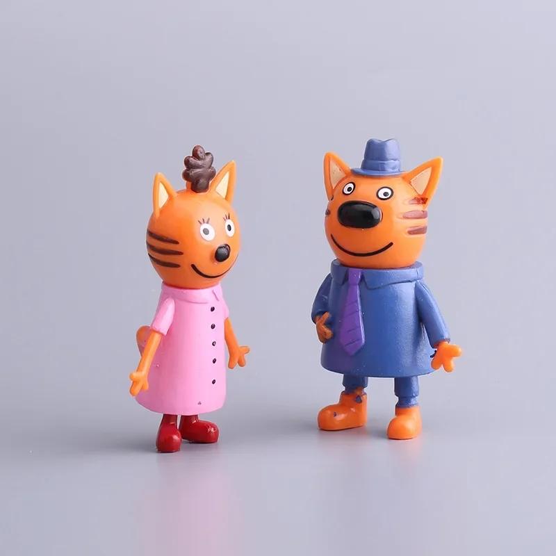5 шт./пакет 6-8 см Русская мультяшная аниме Игрушка-фигурка Kid-E-Cats Фигурка для украшения выпечки Фигурка торта Модель Трех Котят Игрушка для детей