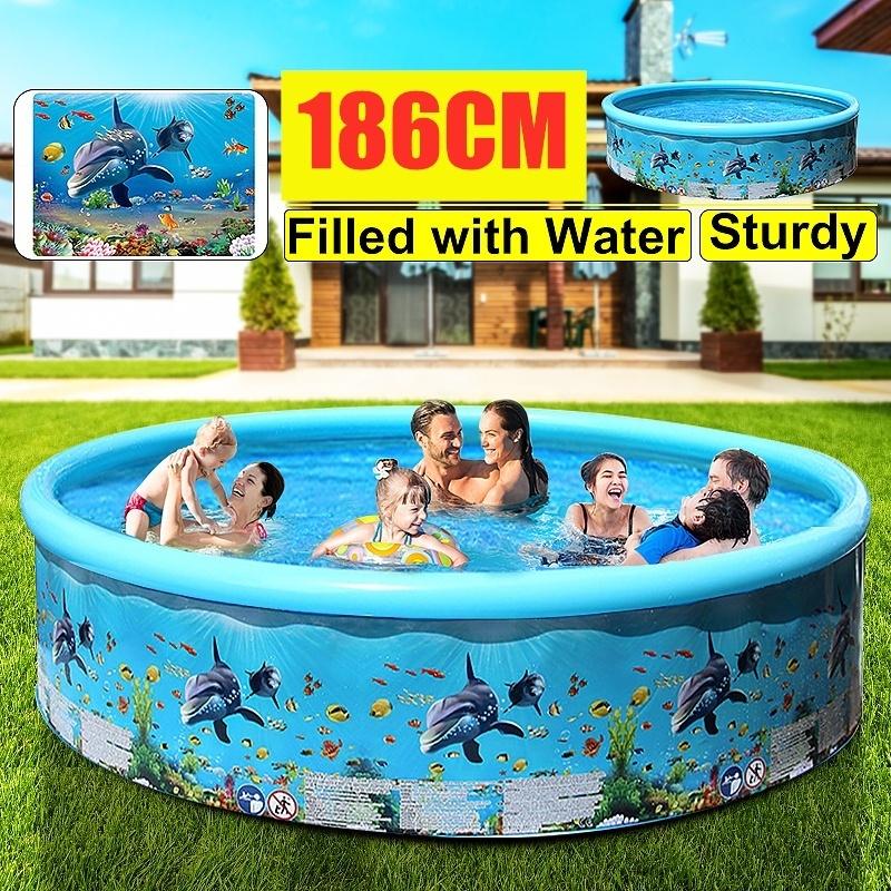 125X30/155X30/186X40/247X45Cm Надувной Бассейн Сад Задний Двор Открытый Детский Семейный Складной Бассейн