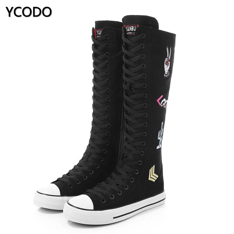 Весенне-осенние женские ботинки, парусиновые сапоги до середины икры, повседневная обувь с высоким берцем, длинные сапоги, удобные ботинки на плоской подошве со шнуровкой, размер 34-43