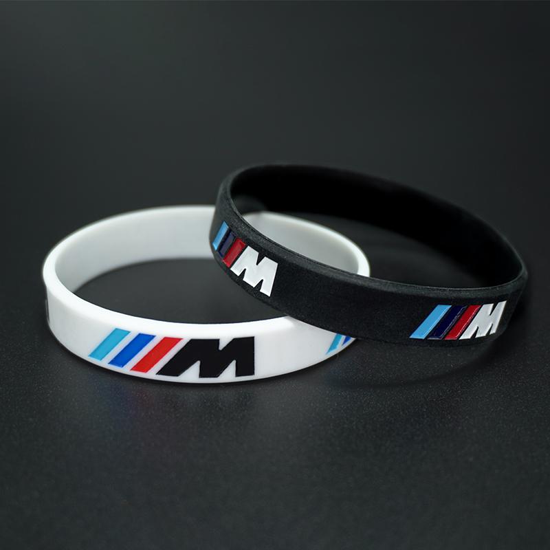 For BMW M Emblem M3 M5 X1 X3 X5 X6 E46 Car M Power Sili0cone Rubber Wristband Flexible Bracelet Sports Bangle interior lcmn88
