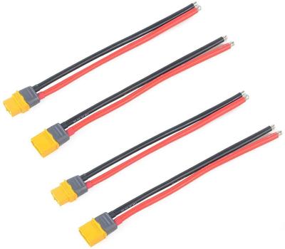 2 пары разъемов XT60 папа-мама с проводом 12AWG 150 мм | Позолоченные для высокой проводимости | Идеальны для LiPo аккумуляторов, FPV дронов | Желтый, пластик