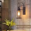 Vintage Industrial Glass Wall Sconce Rust Finish - No Bulb Included, 110-220V, 15m² Coverage, E26/E27 Base - for Bedroom Hallway