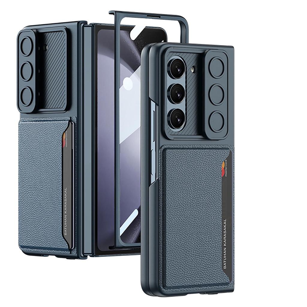 Трансграничный многофункциональный чехол из ПУ-кожи для Samsung Z Fold 5 с карманом для карт и окошком для камеры