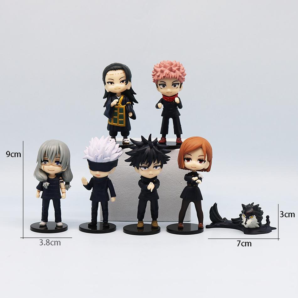 7 шт./упак. Q Posket Jujutsu Kaisen 9 см Фигурка Сатору Годжо Итадори Юдзи Гэто Сугуру Нобара Мегуми Коллекция Фигурки Персонажей