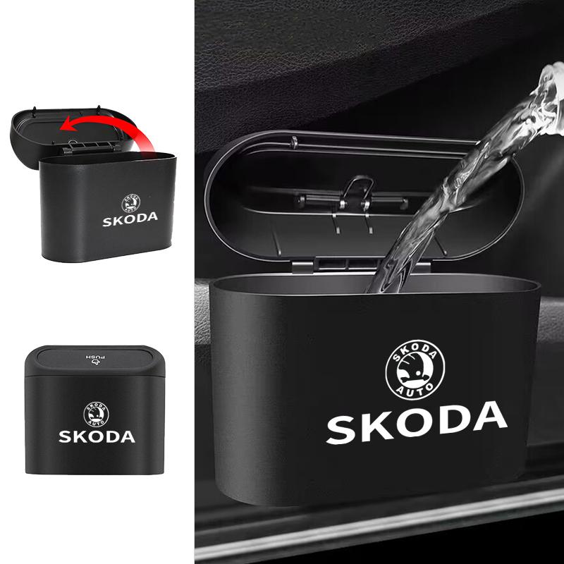 MPLP2 ABS Car Trash Hanging Storage Bin Decor For Skoda Octavia A5 Superb Old Febia Roomster 2013 2005-2008 Rapid Roomster Kodiaq Yeti