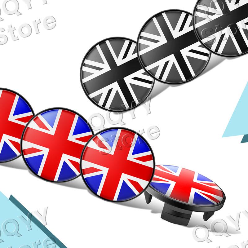 4Pcs 54mm England Flag Emblem Car Wheel Center Cover Hub Cap Stickers For Mini Cooper S R50 R52 R53 R55 R56 R58 R59 R60 R61 s1