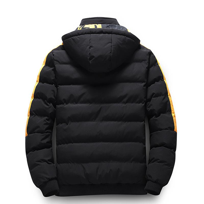 Men Autumn Winter Cotton Jacket Warm Comfortable Padded Thickened Down Jacket Double-Sided Clothes Removable Cap