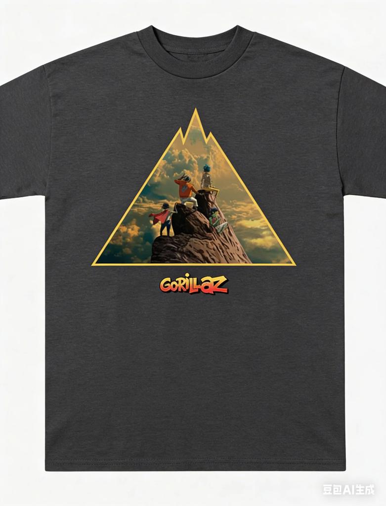 2026 Gorillaz The Mountain Альбом Футболка Мужская и Женская Чистый Хлопок Летняя Одежда Хип-Хоп Мода Футболка Уличная Мода Унисекс