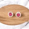 Серьги-пусеты с розовым турмалином из серебра 925 пробы, ручная работа, 1,7 дюйма EE-159-10