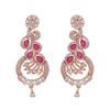 Женские сияющие серьги Estele с покрытием из розового золота, CZ и рубиновыми кристаллами