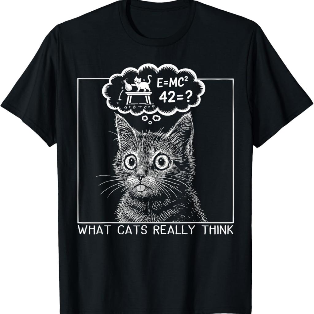 Funny Physics Cat What Cats Really Think Nerd Humor T-Shirt