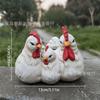 New three chickens, resin chicken, family chicken statue, home courtyard, farm kitchen, decorative animal statue
