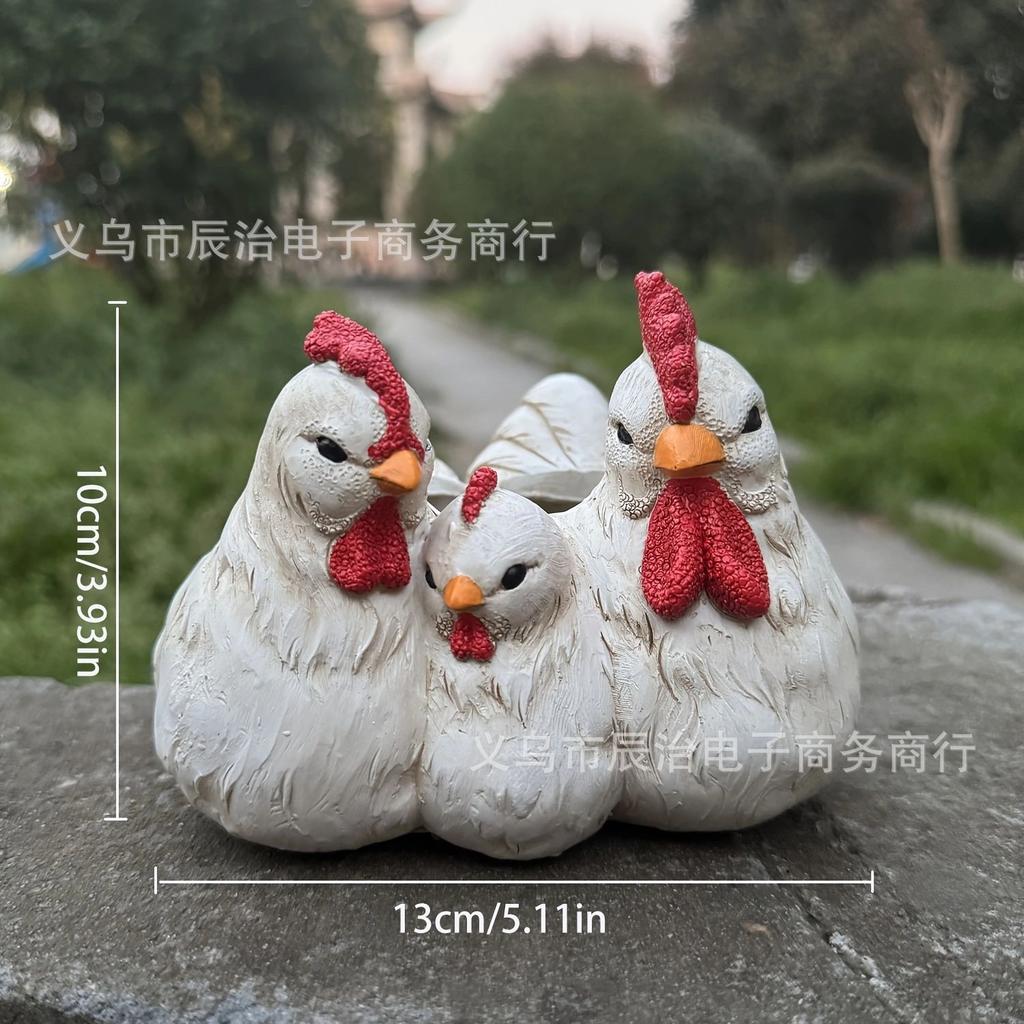 New three chickens, resin chicken, family chicken statue, home courtyard, farm kitchen, decorative animal statue