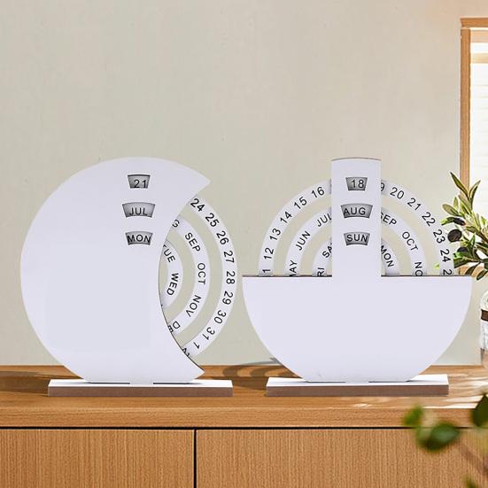 Вращающийся деревянный вечный настольный календарь с прочным основанием, дата, неделя, месяц, домашний офис, спальня, настольный календарь, украшение