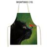 Cartoon Cute Cat Printed Sleeveless Apron Black Kitchen Apron Women Cooking Apron Home Baking Antifouling Antifouling Bib