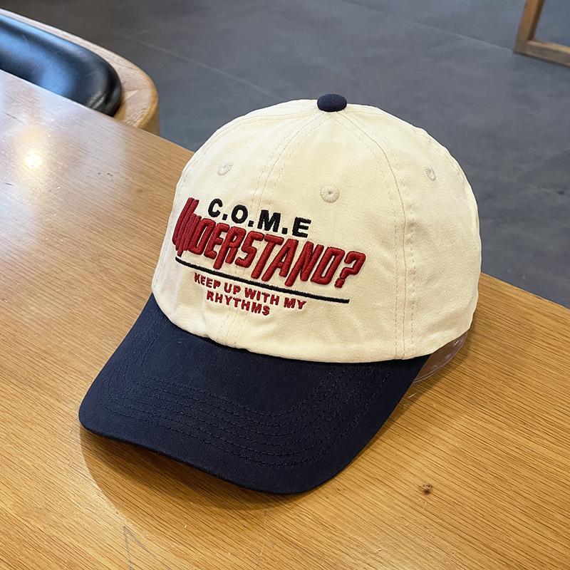 Кепка бейсболка полумягкая контрастного цвета весна-лето высокое качество корейская версия вышивка букв цветная блокировка кепка мужская