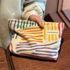 Women Travel Cosmetic Bag Corduroy Beauty Storage Cases New Striped Makeup Pouch