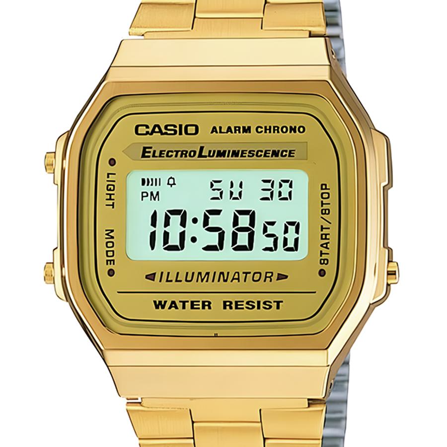 Casio Полимерный корпус Ремешок из нержавеющей стали Мужские кварцевые часы A168WG-9W
