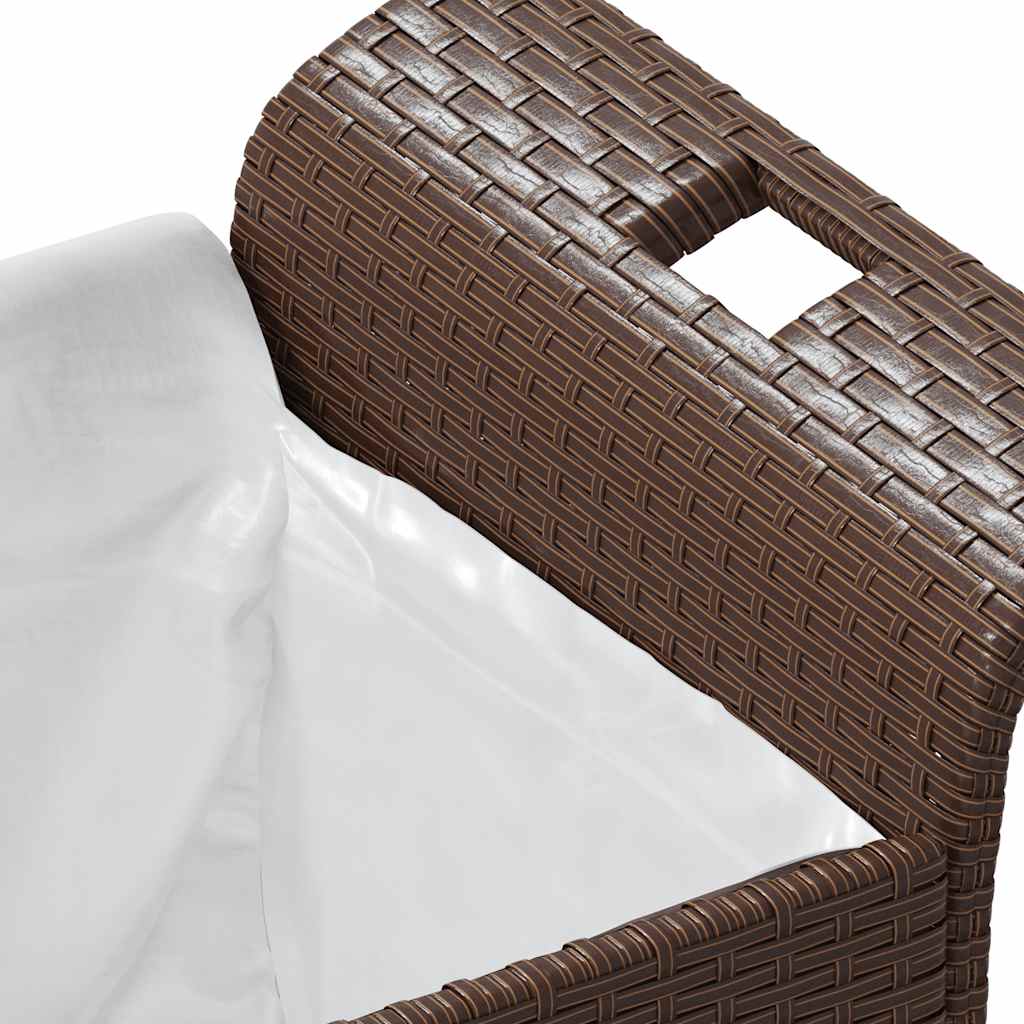 Vidaxl Ławka Ogrodowa Z Poduszką, Brązowa, 116X46X57 Cm, Polirattan