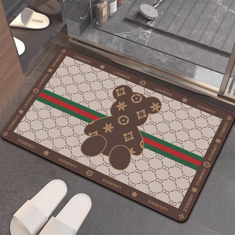 Мягкий коврик для пола из диатомовой грязи, впитывающий коврик для ванной с рисунком, быстросохнущий нескользящий коврик для двери туалета, коврик для пола в туалете