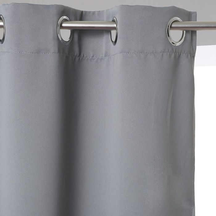 Rideau occultant gris 140x260cm - Atmosphera createur d'interieur