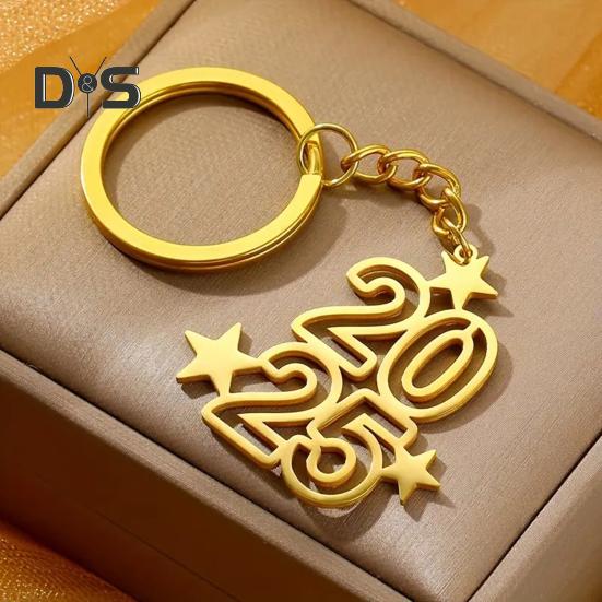 Титановый стальной брелок 2025 номер звезда шарм тонкое мастерство брелок сумка подвеска брелок украшение