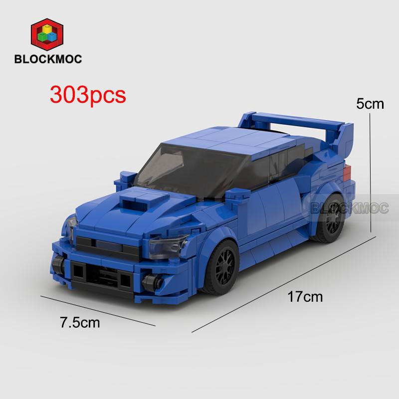MOC Кубики Синий BRZ STi WRX K508 22b Sti Гоночный Спортивный Автомобиль Гонщик Строительные Блоки Креативные Гаражные Игрушки для Мальчика