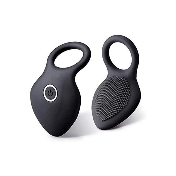 Rechargeable Silicone Stretchy Penis Ring with 10 Intense Vibration Patterns, Male Erection Enhancer and Female Clitoral Vibrator Sex Toys