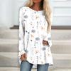 Plus Size Women's Vintage Print Longsleeve   T-shirt  Plus Size Women Clothing  for Antumn and Winter