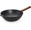 Wok Pan Woll Eco Logic QXR Cast Iron 28 Cm with Wooden Handle (1028WLCI-Q)